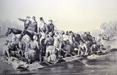 La brigada de Marion cruzando el río Pedee, S.C. 1778 de N. and Ives, J.M. Currier